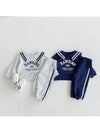 Cocoa Yacht Club Casual Sailor Collar Top + Pants 2pcs