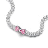 Cocoa Yacht Club 925 Silver Pink Bow Full Diamond Bracelet