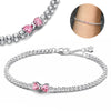 Cocoa Yacht Club 925 Silver Pink Bow Full Diamond Bracelet