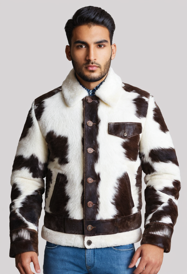 Men's Pony Skin Hair On Cowhide Jacket