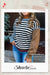 Black Striped Colorblock Patchwork Long Sleeve Sweater