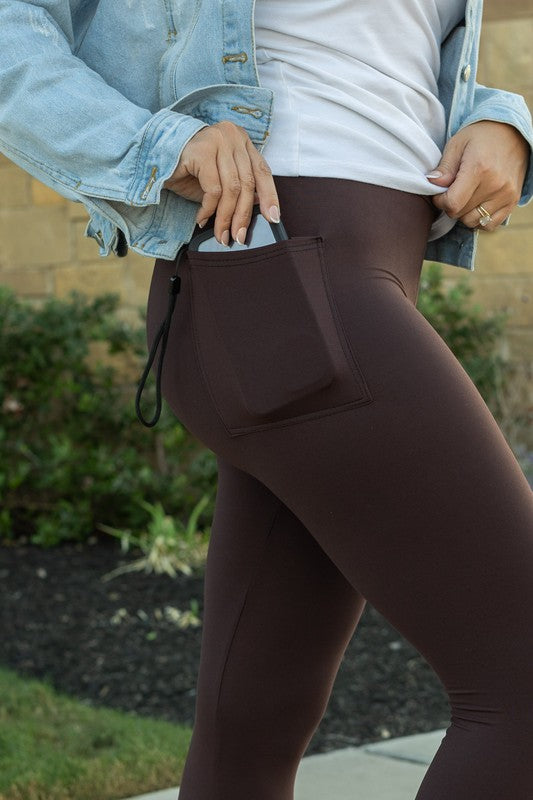 The Brady FULL LENGTH  Brown Solid Leggings R3