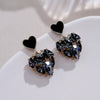 Cocoa Yacht Club Black Heart-Shaped Earrings