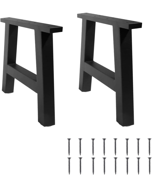 Open Box TC-HOMENY Bench Table Legs 16" Set of 2 Black Coffee Metal Legs Dining Iron Furniture Legs (16 INCH)