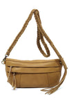 Braided Tassel Strap Crossbody Bag