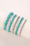 Turquoise Boho Beaded Stretch Bracelet Set