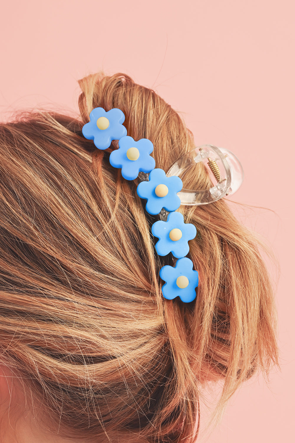 Light Blue Flowers Decor Acrylic Hair Claw