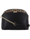 Leopard Accent Small Dome Crossbody Bag