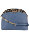 Leopard Accent Small Dome Crossbody Bag