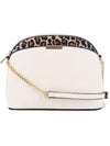 Leopard Accent Small Dome Crossbody Bag