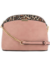 Leopard Accent Small Dome Crossbody Bag