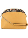 Leopard Accent Small Dome Crossbody Bag