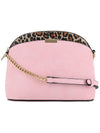 Leopard Accent Small Dome Crossbody Bag