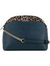 Leopard Accent Small Dome Crossbody Bag