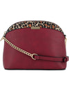 Leopard Accent Small Dome Crossbody Bag