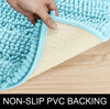 Blue Chenille Bath Mat Soft Bathroom Rug