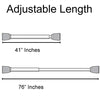 Black Adjustable Tension Curtain Rod 41-76 inches