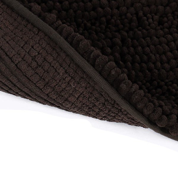 2PC Coffee Soft Cozy Plush Chenille Bath Mat Set - Cocoa Yacht Club