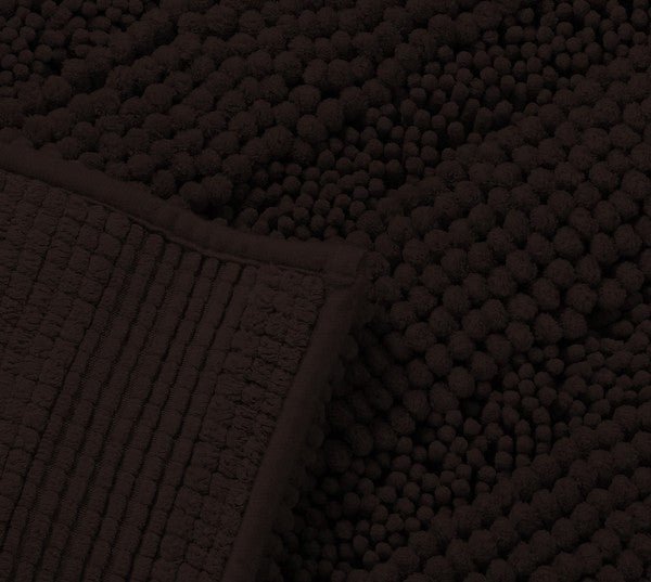 2PC Coffee Soft Cozy Plush Chenille Bath Mat Set - Cocoa Yacht Club