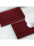 2PC Red Soft Cozy Plush Chenille Bath Mat Set