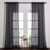 Black Sheer Window Grommet Curtain Set