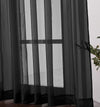 Black Sheer Window Grommet Curtain Set