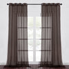 Brown Sheer Window Grommet Curtain Set