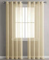 Gold Sheer Window Grommet Curtain Set