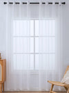 White Sheer Window Grommet Curtain Set