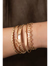 Gold Hollow Out Love Letter Heart Open Cuff Bangle 5pcs