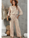 Apricot Boat Neck Knot Wide Leg Jumpsuit