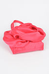 Oversize Satin Flower Top Handle Soft Clutch