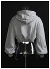 Hooded Hollow Out Faux Two-Piece Sweatshirt