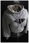 Hooded Hollow Out Faux Two-Piece Sweatshirt