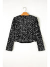 Golden Fleece Sequin Open Front Collarless Jacket