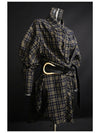 Retro Loose Plaid Shirt Dress with Belt