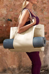 Black Canvas Large Tote Yoga Mat Bag