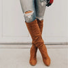 Chunky Heel Plus Size Suede Long Boots