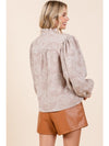 Plus Paisley Eyelet Laced Button-Up Blouse