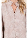 Plus Paisley Eyelet Laced Button-Up Blouse