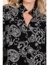 Plus Paisley Eyelet Laced Button-Up Blouse