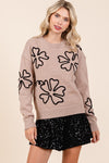 Plus Floral Embroidered Knit Sweater