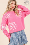 Plus Floral Embroidered Knit Sweater