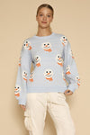 All over snowman holiday knit sweater