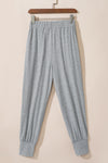 Light Grey Ribbed Dolman Sleeve Top And Pocketed Pants Set