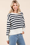 Plus Stripe Argyle Knit Sweater