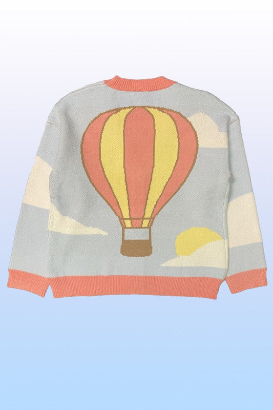 Hot air balloon knit cardigan