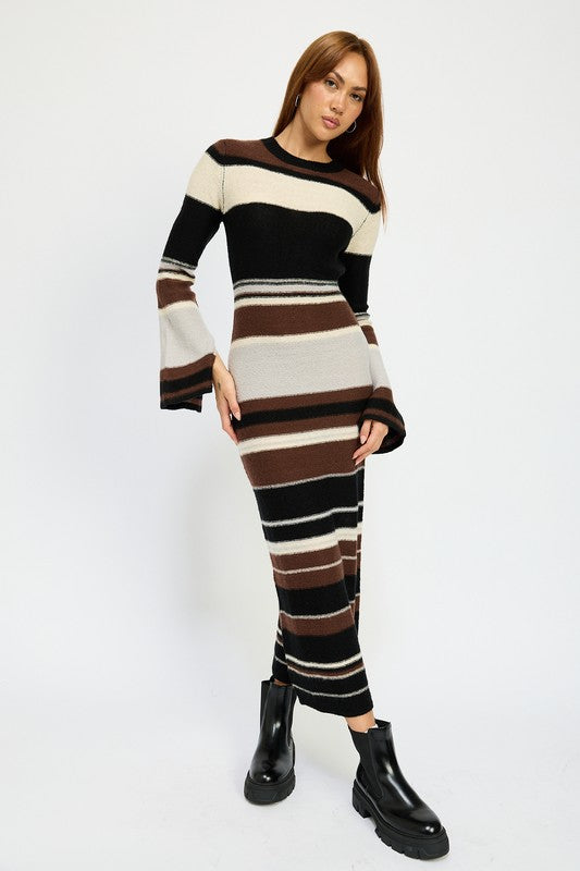 STRIPE MAXI BODYCON DRESS