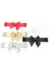 Metallic Bow Tie Elastic Belt