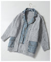 Denim Shirt Coat Faux Two Pieces